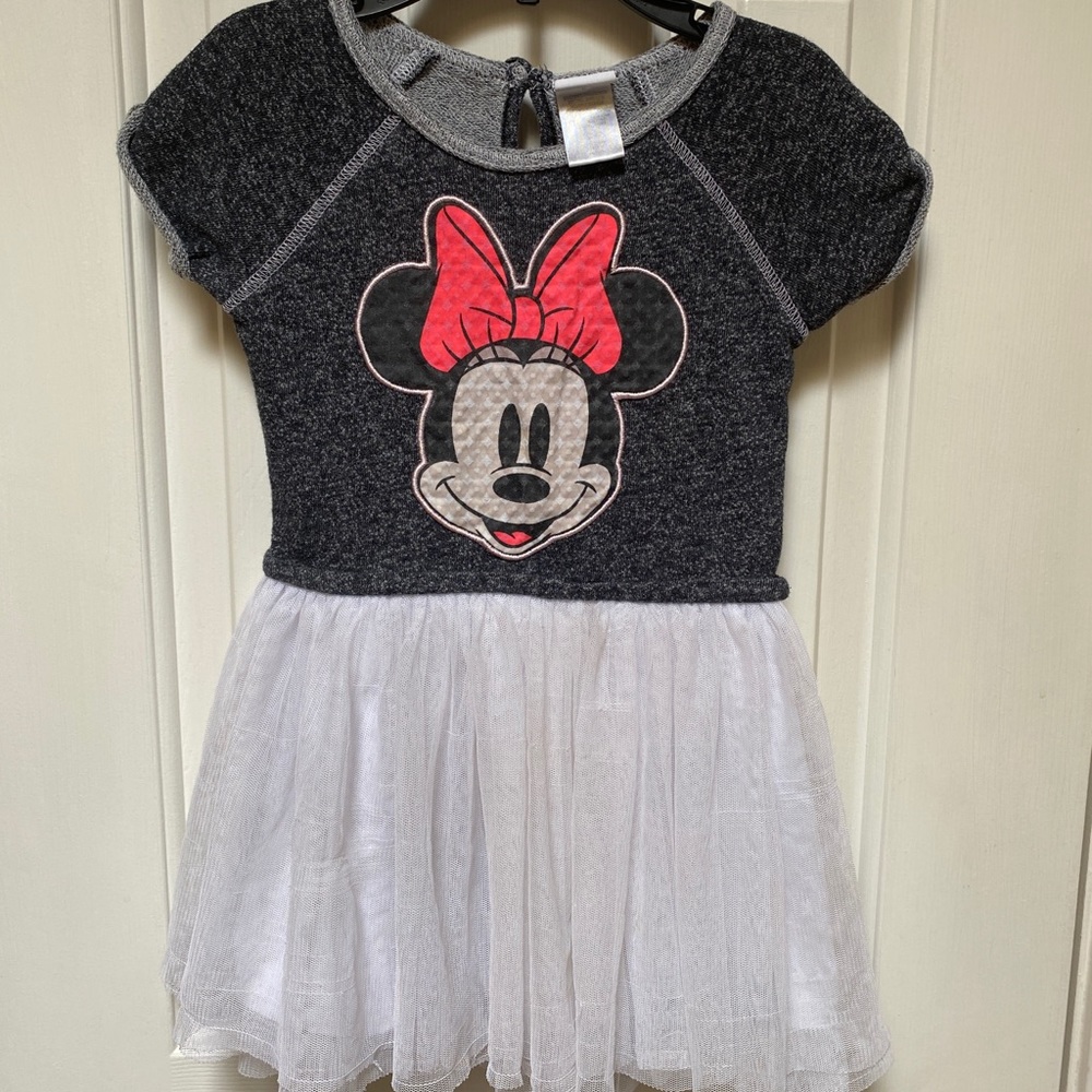 Disney Girl's Minnie Mouse Tutu Layered Lined Fluffy Short Sleeve Dress 3T VGC